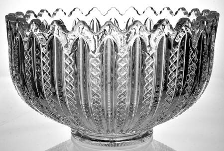 Mardi Gras Clear (Pressed) Punch Bowl