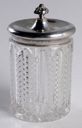 Mardi Gras Clear (Pressed) Pickle Jar & Metal Lid