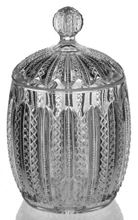 Mardi Gras Clear (Pressed) Biscuit Barrel & Lid