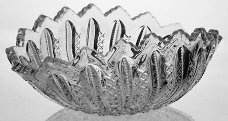 Mardi Gras Clear (Pressed) 8" Oval Bowl
