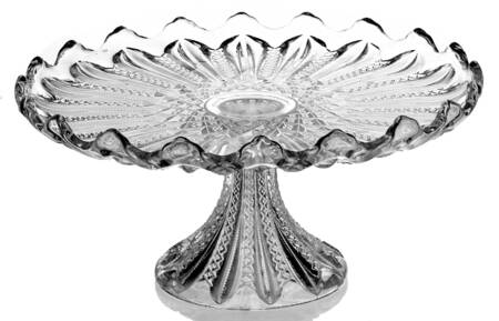 Mardi Gras Clear (Pressed) 11" Diameter Pedestal Cake Stand
