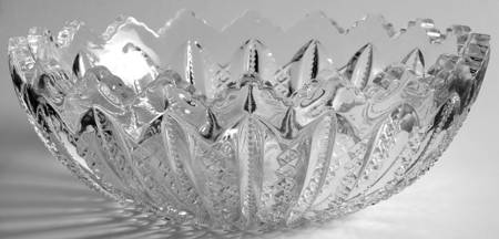 Mardi Gras Clear (Pressed) 8" Shallow Round Bowl