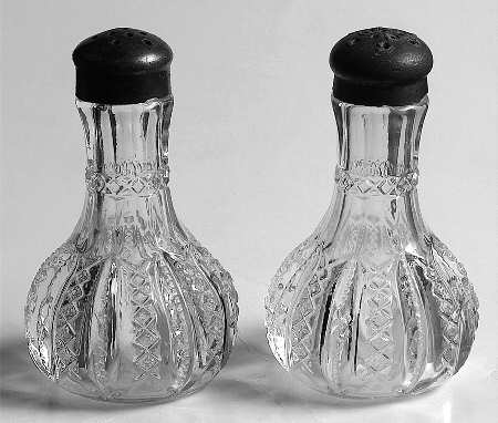 Mardi Gras Clear (Pressed) Shaker Set w/Metal Lids