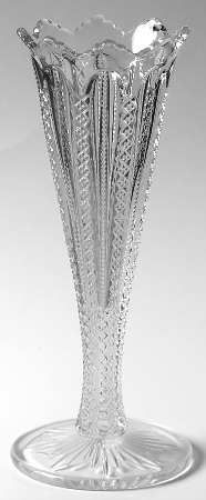 Mardi Gras Clear (Pressed) 8" Flower Vase