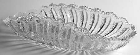 Mardi Gras Clear (Pressed) 11" Oval Celery
