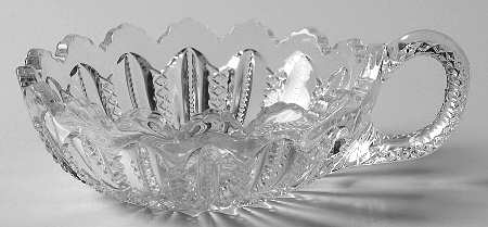 Mardi Gras Clear (Pressed) 5" 1 Handled Nappy