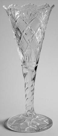 Panelled Diamond & Quartered Block  9" Bud Vase
