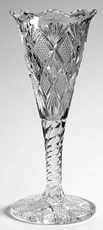 Panelled Diamond & Quartered Block  6" Bud Vase
