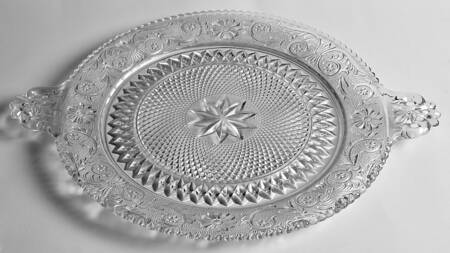 Sandwich Clear (Stem 41) Handled Cheese & Cracker Plate