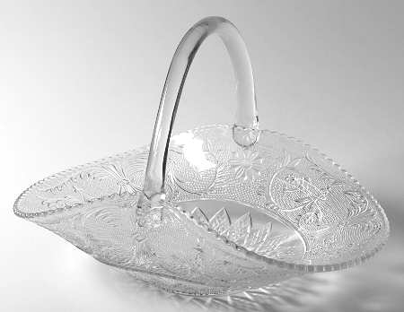Sandwich Clear (Stem 41) Large Oval Basket