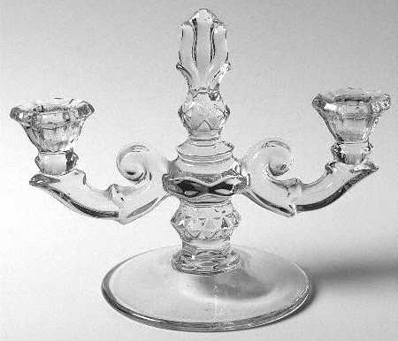 Sandwich Clear (Stem 41) Double Light Candlestick