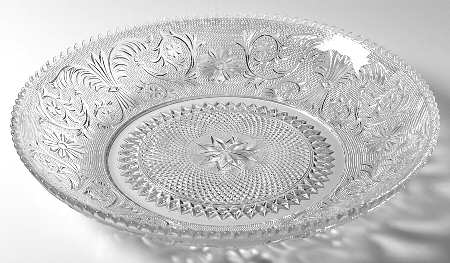 Sandwich Clear (Stem 41) 14" Shallow Round Bowl