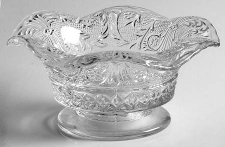 Sandwich Clear (Stem 41) Small Crimped Candy Dish