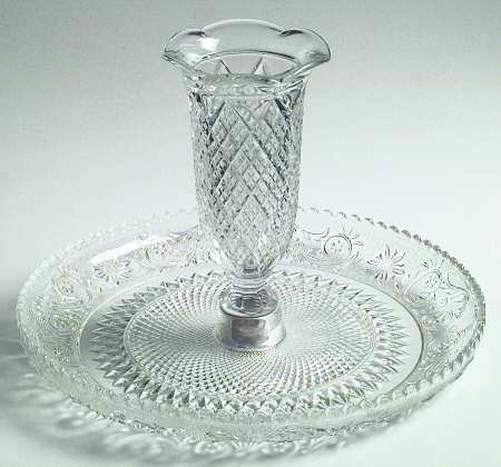 Sandwich Clear (Stem 41) Epergne Garden/Flower (2 Pice) Set