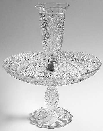 Sandwich Clear (Stem 41) Epergne Garden/Flower (3 Piece) Set