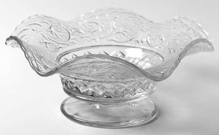 Sandwich Clear (Stem 41) Crimped Candy Dish