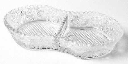 Sandwich Clear (Stem 41) 7" Oblong 2 Part Relish
