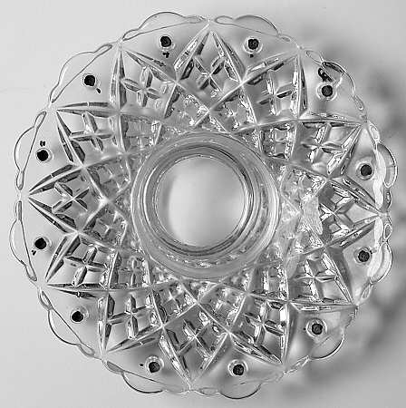 Sandwich Clear (Stem 41) Bobeche-Holds 12 Prisms