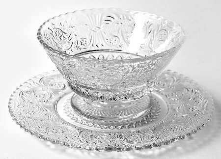 Sandwich Clear (Stem 41) Mayonnaise Bowl and Underplate