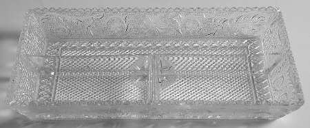 Sandwich Clear (Stem 41) 10" Rectangular 3 Part Relish