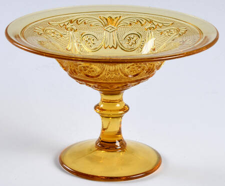 Sandwich Amber (Stem 41) Round Compote (Height X Width)