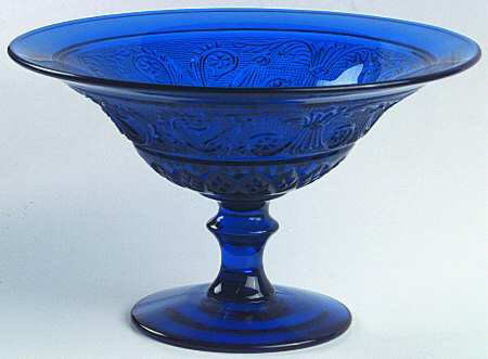 Sandwich Cobalt Blue (Stem 41) 4" Footed Low Comport