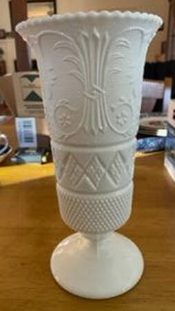 Sandwich Milk Glass (Stem 41) Footed Vase