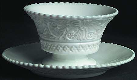 Sandwich Milk Glass (Stem 41) Mayonnaise Bowl and Underplate