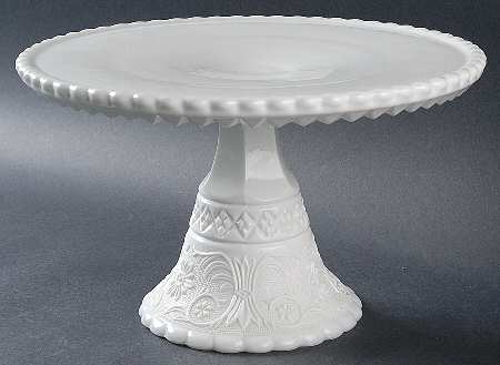 Sandwich Milk Glass (Stem 41) Footed Cake Plate