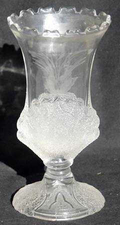 Shell and Tassel Clear (Pressed) 7" Flower Vase