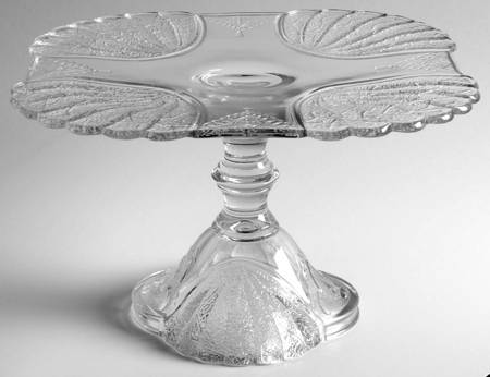 Shell and Tassel Clear (Pressed) Square Cake Stand