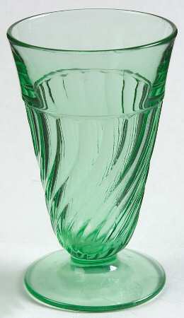 Spiral Flutes Green 5 Oz Footed Tumbler