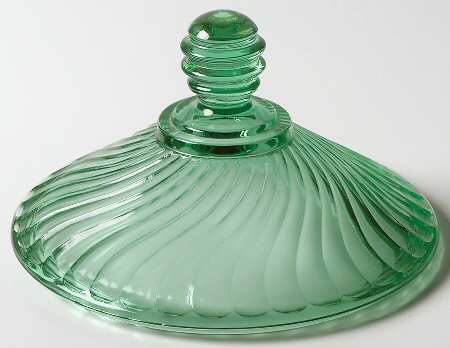 Spiral Flutes Green Lid for Compote