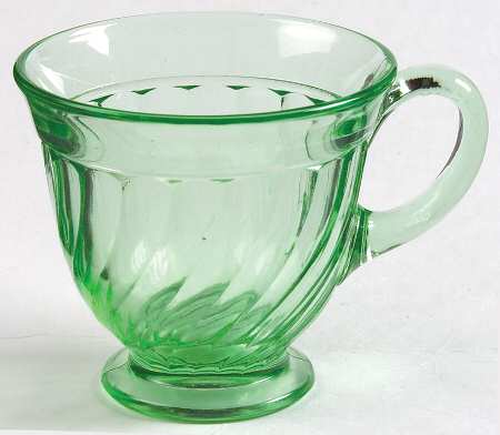 Spiral Flutes Green Demitasse Cup