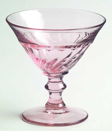 Spiral Flutes Pink Low Sherbet