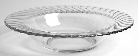 Spiral Flutes Clear Rim Soup Bowl