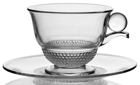 Teardrop Clear (Stem 5301 301) Cup and Saucer Set
