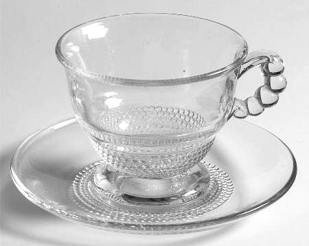 Teardrop Clear (Stem 5301 301) Cup and Saucer Set