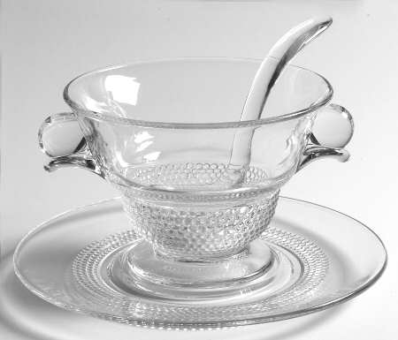 Teardrop Clear (Stem 5301 301) Mayonnaise Bowl, Underplate and Ladle