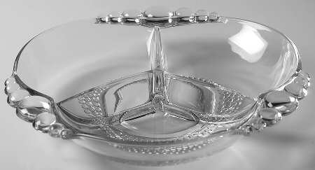 Teardrop Clear (Stem 5301 301) 8" Pansy/Flower Shape 3 Part Relish
