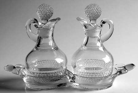 Teardrop Clear (Stem 5301 301) Oil, Vinegar & Tray Set