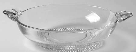 Teardrop Clear (Stem 5301 301) 8" 2 Handled Round Nappy