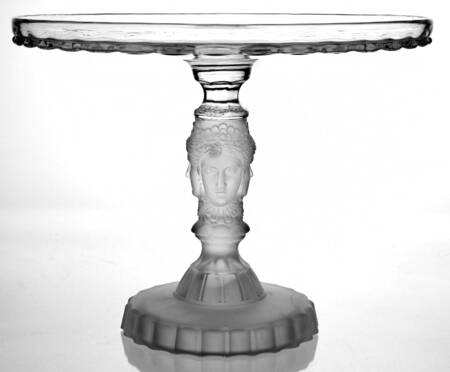 Three Faces (Pressed) 9" Diameter Pedestal Cake Stand