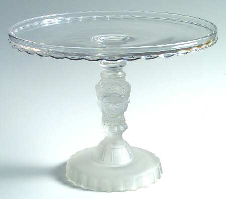 Three Faces (Pressed) 10" Diameter Pedestal Cake Stand