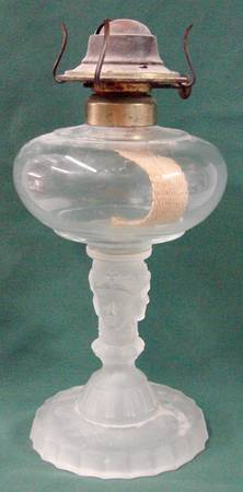 Three Faces (Pressed) Oil Lamp