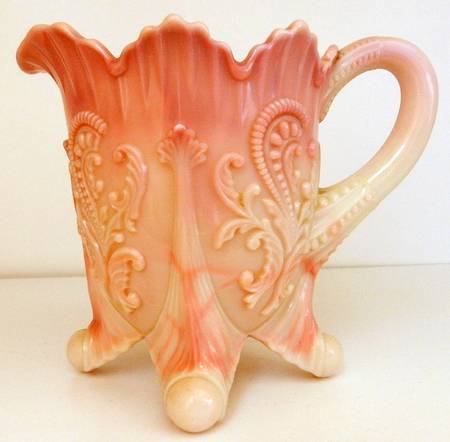 Inverted Fan and Feather Pink (Opaque) Creamer