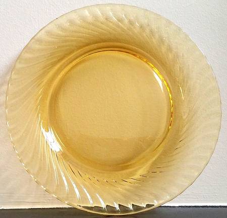 Spiral Flutes Amber Dinner Plate