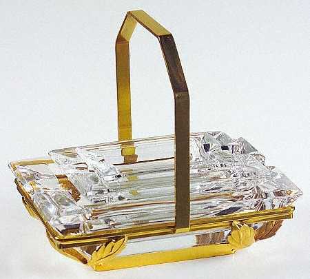 Pall Mall Clear (3 Piece) Ashtray Set Rectangular W/Gold Holder