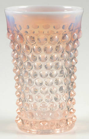 Hobnail Pink (Opalescent) 10 Oz Flat Tumbler