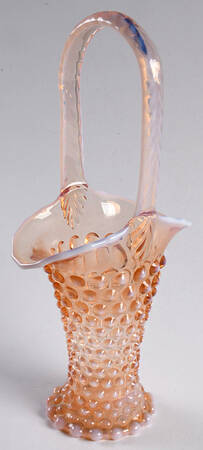 Hobnail Pink (Opalescent) 10" Basket